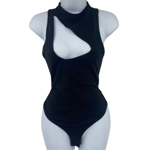 Free People Keep It Going Thong Cutout Bodysuit Black Size XS New with Tag - Picture 6 of 15